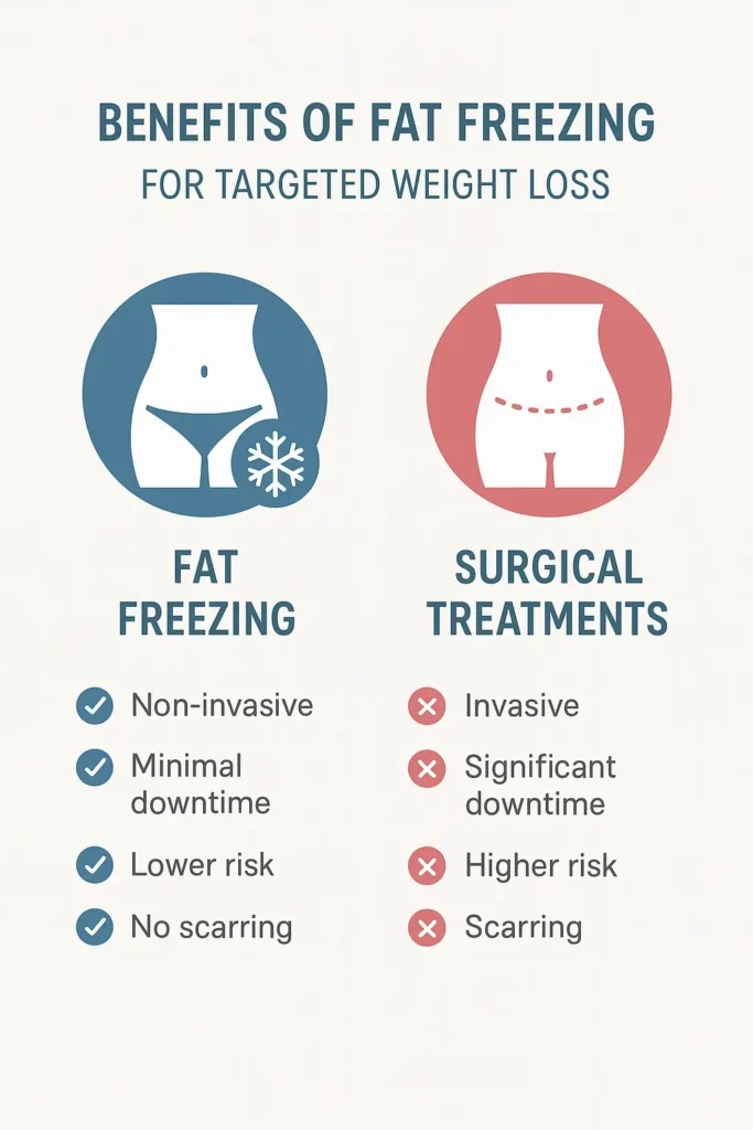 graphic showing the benefits of fat freezing Derby