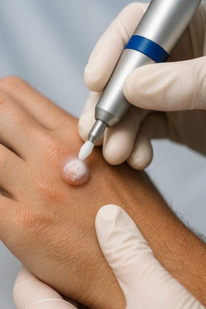 example of wart removal Derby using cryopen