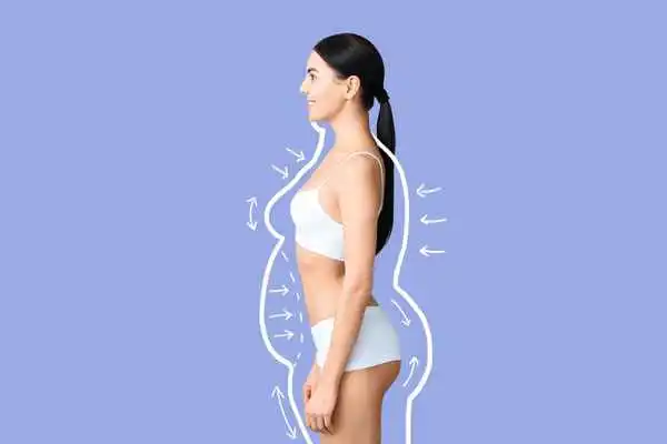 image of woman experiencing fat reduction treatment Derby