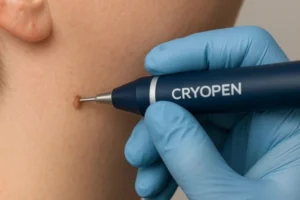 Person receiving skin tag removal Derby